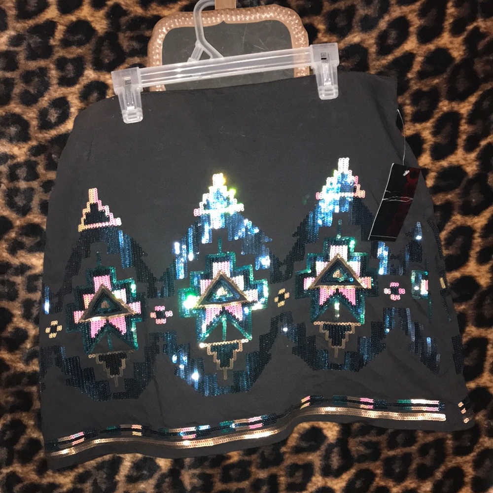 Sequined mini skirt